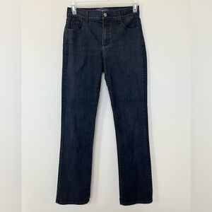 NYDJ ~ Flattering Black Straight Leg Jeans ~ Size 8